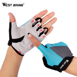 WEST BIKING Breathable Bike Riding Gloves Bicycle Mittens Racing Summer Half Finger Cycling Gloves