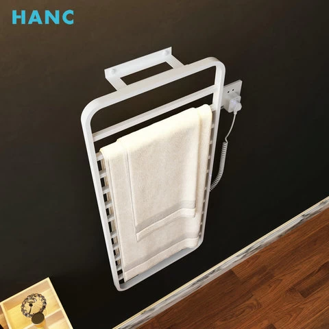 White Color Heating Towel Rail 304 Stainless Steel Simple and Electronic Towel Rack For Bathroom