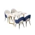 Import White high glossy marble top simple gold legs Rectangle dining table set 4 6 seater from China