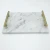 Import white marble coster serving tray with metal for home hotel bathrooms restaurants kitchens from China