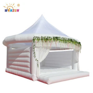 White wedding inflatable bouncy castle/moon bounce house/bridal wedding bouncer for wedding decorate