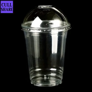 Wholesale 12oz take away cold drink beverage packaging pet recycled transparent plastic yogurt cup