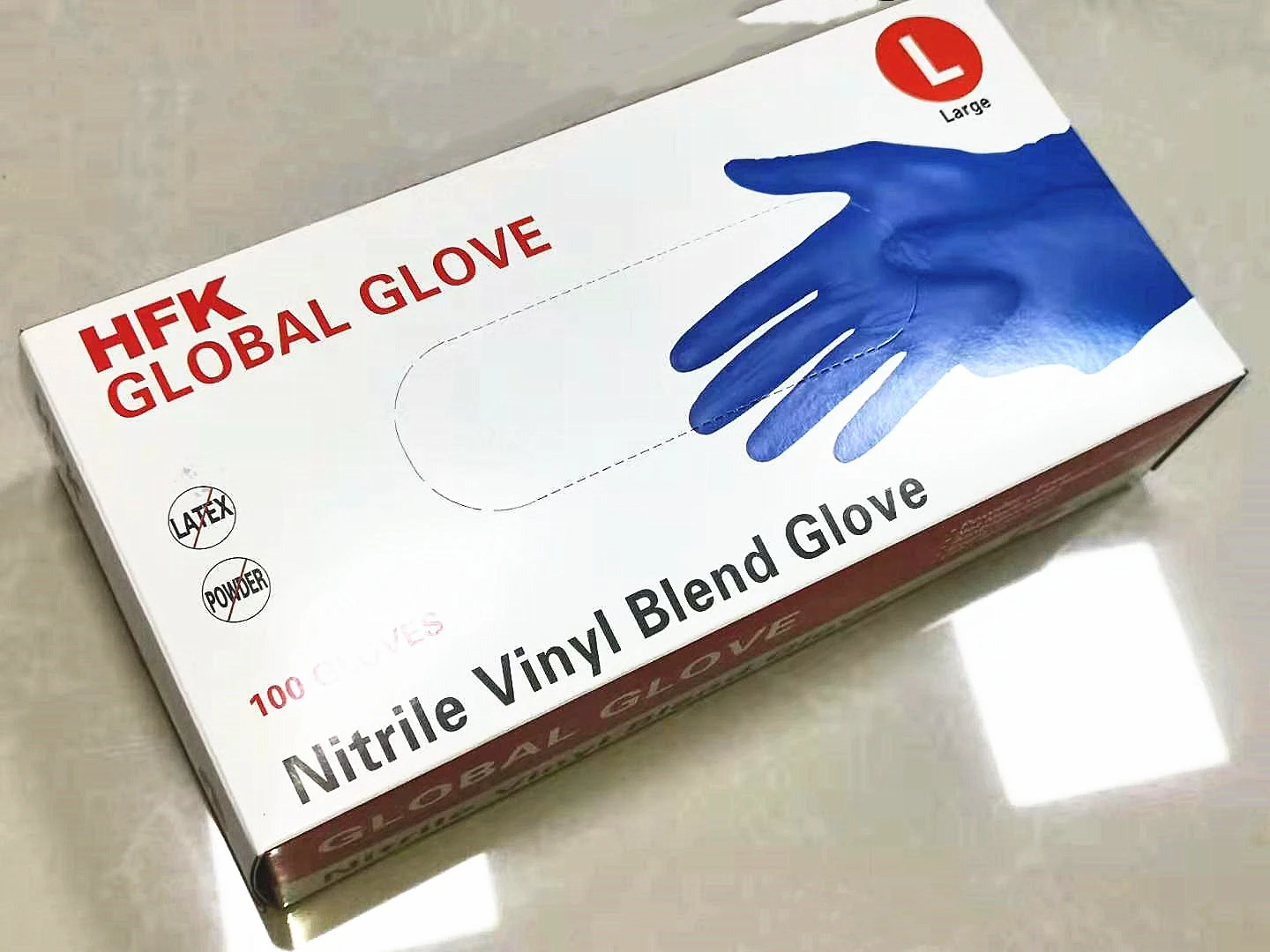 Wholesale Blue Powder Free food Industrial Use Heavy Duty Disposable Nitrile blend vinyl glov safety Hand sets