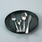 Wholesale cheap bulk 24pcs stainless steel kitchen silver plated dinner knife fork spoon cutlery set