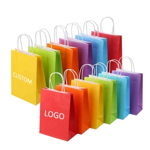 Wholesale custom logo paper bag kraft or white high quality cheaper paper bags