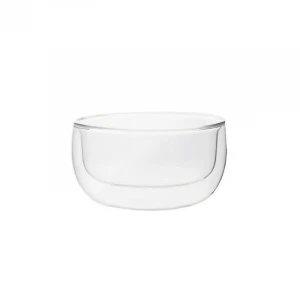 Wholesale customized high  borosilicate microwavable double glass  bowls fruit salad bowls