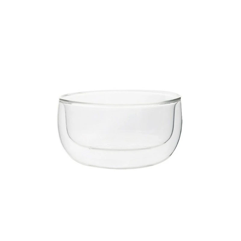 Wholesale customized high  borosilicate microwavable double glass  bowls fruit salad bowls