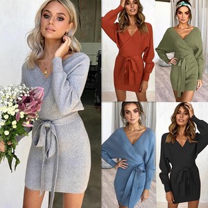 Wholesale Designer Brand Bodycon Woman Sweater Fashion Maxi Tunic Lurex Knitting women long knitted dress