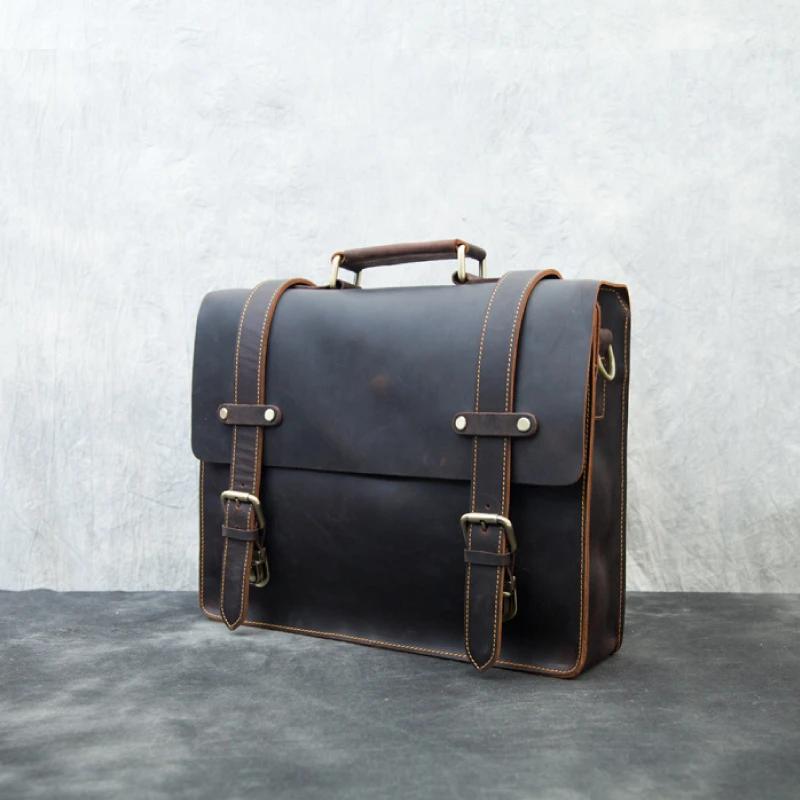 wholesale elegant bag leather briefcase with handle for men
