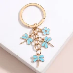 Wholesale Fashion Bee flower Pendant Keychain Beautiful Key Decoration Jewelry