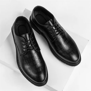 Wholesale Genuine Leather Black Low Heel Luxury Made In China Laces Casual Men  s Shoes