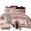 wholesale luxury elegant Satin silk jacquard embroidery duvet cover bedding set bed sheet