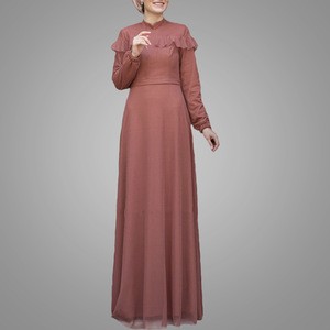 Wholesale Middle East Elegant Simple Embroidered Muslim Abaya Dress Women