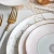 Import wholesale nordic full fine bone china plate set gold line porcelain dinner plates wedding settings from China