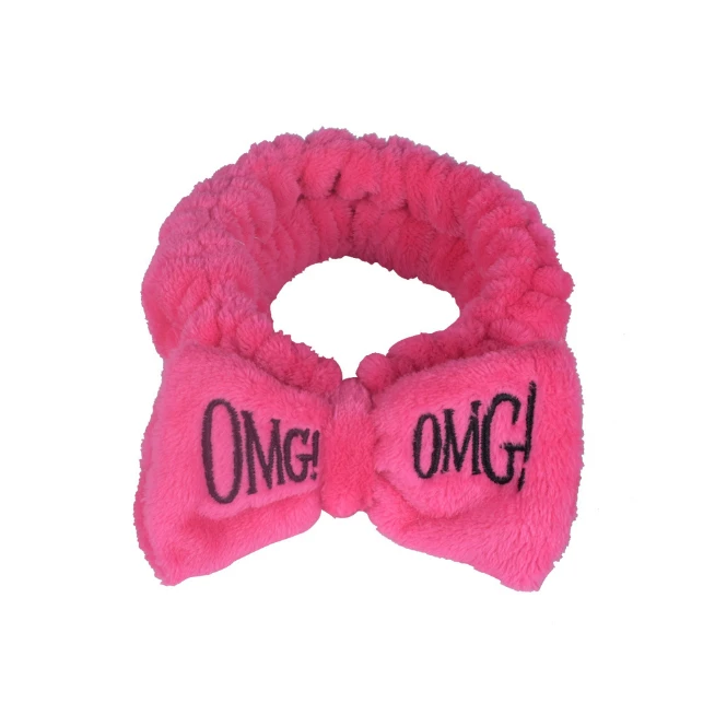 Wholesale OMG Headbands for Women Girls Bow Wash Face Turban Makeup Elastic Hair Bands Coral Fleece Hair Accessories
