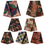 Wholesale Plain 125gsm 110cm 100cotton 6 Yards African Real Wax Fabric For Dress