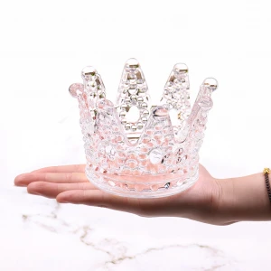Wholesale popular style crown pattern style glass household cigar ashtray