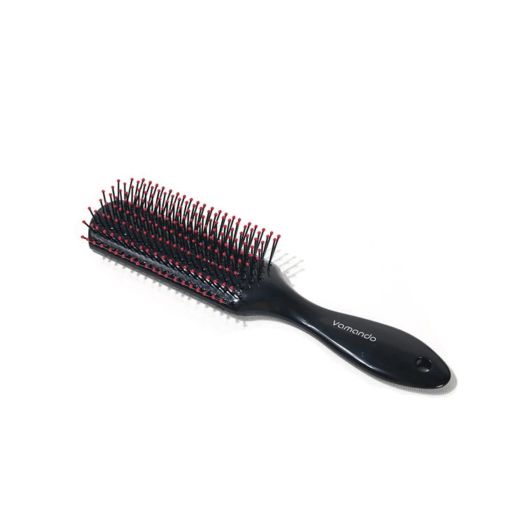 wholesale professional hair styling tool 9 row nylon bristles hair brush