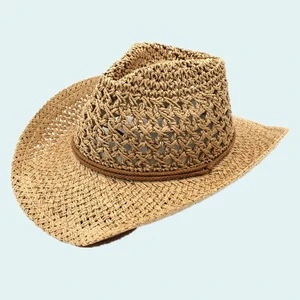 Wholesale Promotional Custom Logo Band Straw Western Cowboy Hats