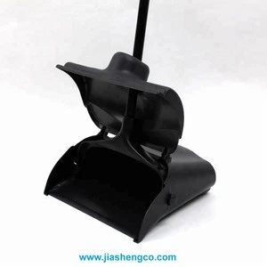 Windproof Lobby Dustpan with long handle for Commercial With Self Opening/Closing Cover