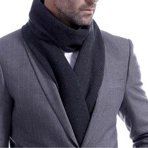 Winter Neckwear Solid color plain cotton Knitted scarf men