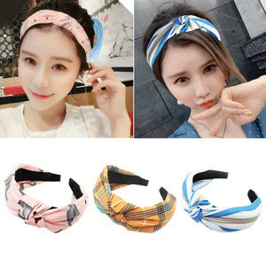 Women Hair Accessories Striped Hairband for Adults Dots Headband Knotted Bow Girls Teen Hard Headband