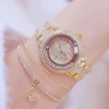 Women Quartz Watch Fashion Bling Casual Ladies Watch Female Quartz Gold Watch Crystal Diamond Leopard For Women Clock