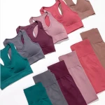 Women Sports Fitness Sport Wear 2 Piece Workout Seamless high quality yoga active wear set