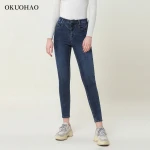 Womens High Waist Slim Stretch Denim Pants Designer Jean 2021 New Fashion Blue Washed Trousers Hip Lift Skinny Jeans