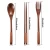 Import Wooden Flatware Tableware Cutlery Set Travel Utensils Tied Line Reusable Flatware, Wooden Fork Spoon Chopsticks from China