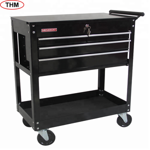 Workshop garage metal tool cabinet/tool trolley/ tool cart with handle and wheels