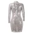 Import X87932B africa clothing women long sleeve bodycon dress lady sexy sequin club dress from China