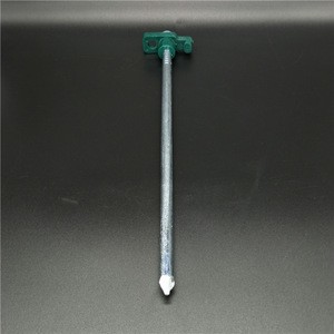 XF-2609F 25*4cm dia 8mm manufactures wholesale outdoor camping green plastic head windproof hiking steel nail beach peg