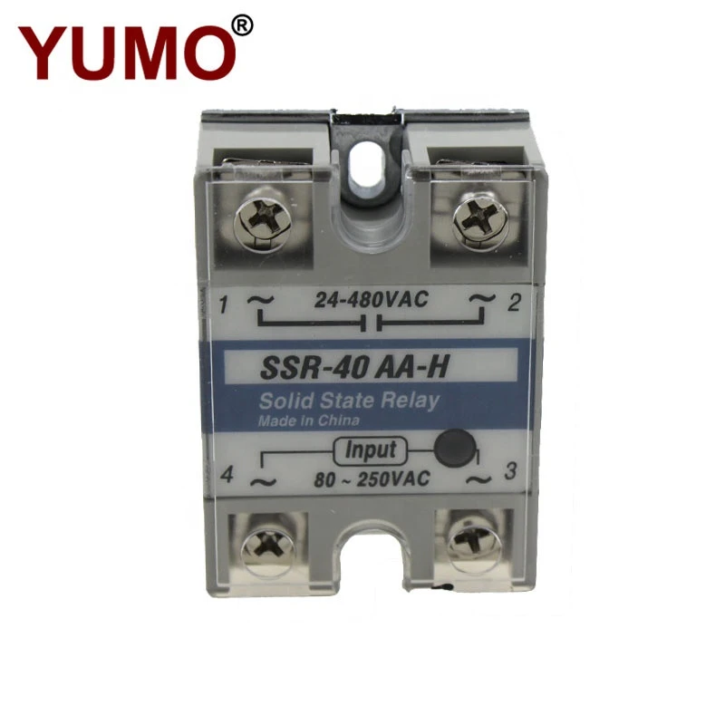 YUMO high quality SSR-40AA-H Solid State relay white with cover of 40A