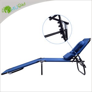 YumuQ Outdoor Metal Reclining Beach Sun Chaise Leisure Lounge / Lounger Bed Chair With Face Cavity