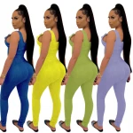 yz651 new shelves wholesale suspenders zipper denim fashion  womens jumpsuit