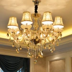 Zhongshan high quality crystal led modern pendant light,hanging light crystal candle crystal chandeliers