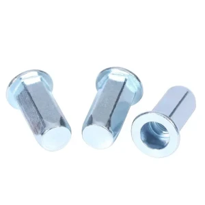 Zinc plated carbon steel full hex blind rivet nut flat head reduce head rivet nut All hexagon rivet nuts