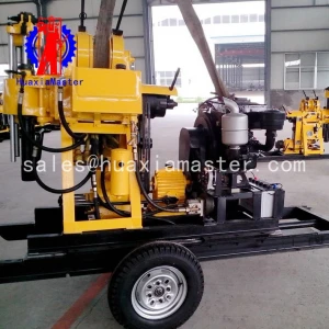hydraulic water well drill machine rotary deep hole digger wheeled type drilling equipment accessory for price