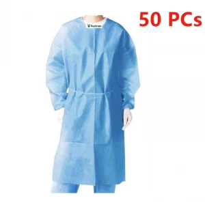 Isolation Gowns Knit Cuff One Size Fits Non-Woven, Latex Free, Splash Resistant, All Dental Medical Disposable clothing