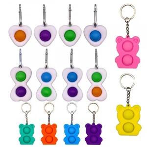Office Desk Squeeze Toy Keyring Hand Sensory Fidget Toy Stress Relief Mini Keychain Fidget Simple Toys