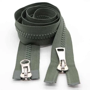 Two way open double sided resin zipper 2 way plastic zipper for clothes two way separating jacket zipper