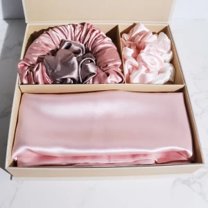 Good for Hair and Skin Silk Pillowcase Silk Eye Mask Scrunchies Set Mulberry Silk Pillowcases Gift Set with Box Package