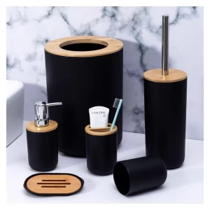 DREAM Modern Chinese-Style Bathroom Accessories – Minimalist Black Soap Dispenser and Bathroom Set
