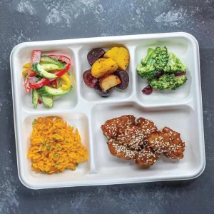 5 6 Compartment Eco-Friendly Compostable Disposable Buffet School Hospital Fast Food Restaurant Lunch Tray