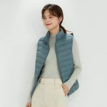Zipper up Stand Collar Plus Size Premium 90% White Duck Down Vest Lightweight Women's Puffer Vest
