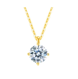 Classic Round Pendant Necklace for Women 925 Sterling Silver Chain