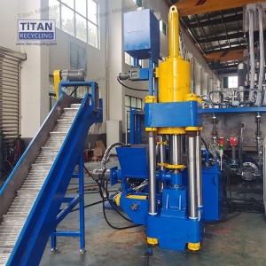 Titan Hydraulic Aluminum Chips Vertical Briquette Press Machine Hot Sale In Korea