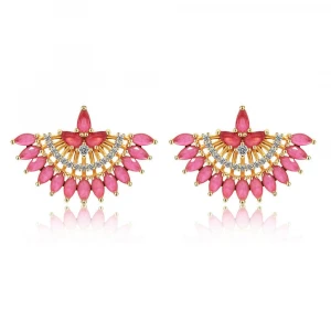 Wholesale Fashion Jewelry ~ Pink Fan Studs