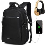 Men Casual Business Travel Bag Laptop Backpack with USB Charging
